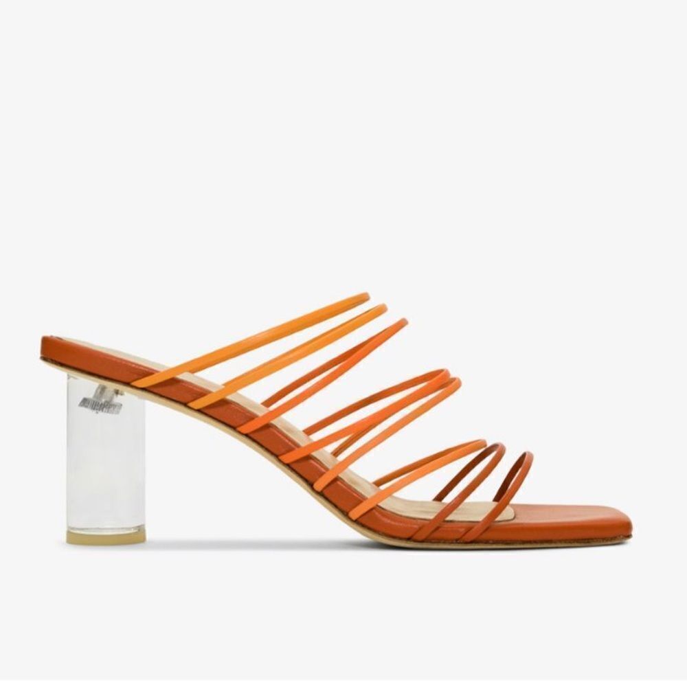 Rejina Pyoorange Zoe 60mm Transparent Plexi Heel Strappy Sandals